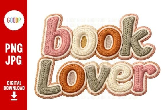 Book Lover Embroidery Patch PNG